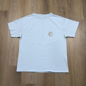Eric Emanuel Shirt Mens Medium Blue Monogram Logo Graphic Tee Made In Portugal
